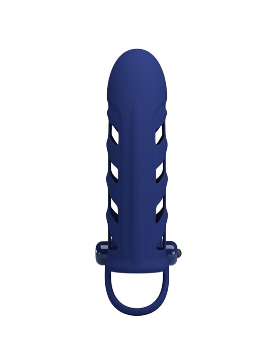 Pretty Love Altaf - Anello Fallico Vibrante con Guaina in Silicone Blu