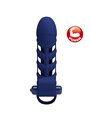 Pretty Love - Altaf Vibrator Ring With Silicone Sheath Blue
