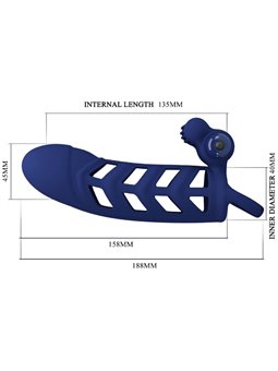 Pretty Love Altaf - Anello Fallico Vibrante con Guaina in Silicone Blu