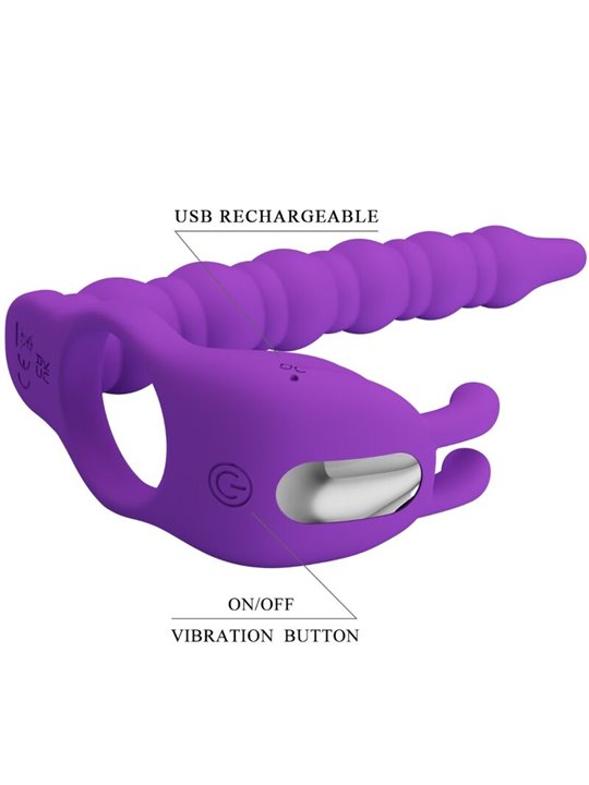 Pretty Love Blackney - Vibratore Prostatico con Anello Fallico Viola