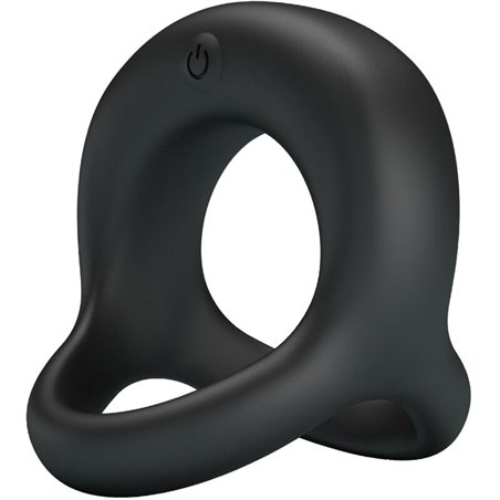 Pretty Love Elliott - Anello Fallico Vibrante in Silicone Nero