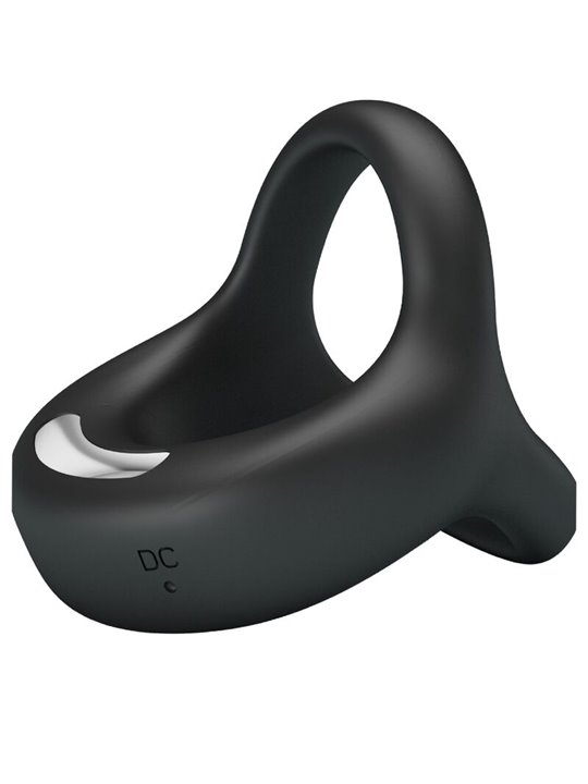 Pretty Love Elliott - Anello Fallico Vibrante in Silicone Nero