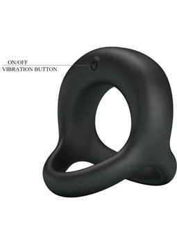 Pretty Love Elliott - Anello Fallico Vibrante in Silicone Nero