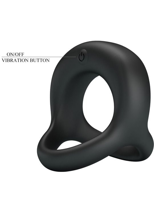 Pretty Love Elliott - Anello Fallico Vibrante in Silicone Nero