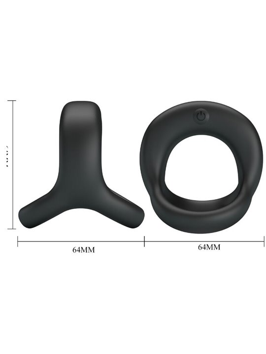 Pretty Love Elliott - Anello Fallico Vibrante in Silicone Nero