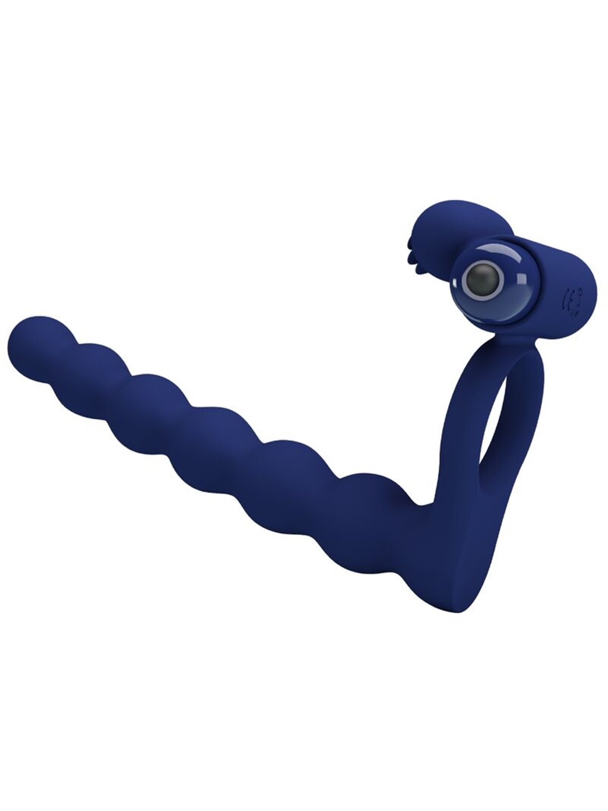 Pretty Love Ajmal - Anello Fallico Vibrante con Plug Anale Blu