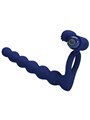 Pretty Love Ajmal - Anello Fallico Vibrante con Plug Anale Blu
