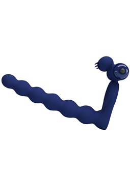 Pretty Love Ajmal - Anello Fallico Vibrante con Plug Anale Blu