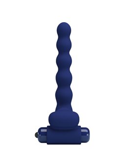 Pretty Love Ajmal - Anello Fallico Vibrante con Plug Anale Blu