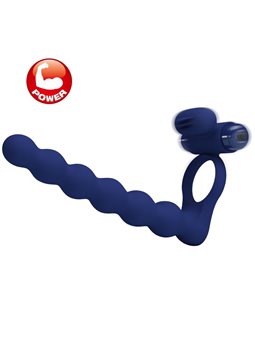 Pretty Love - Ajmal Vibrating Ring With Plug Blue