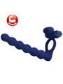 Pretty Love Ajmal - Anello Fallico Vibrante con Plug Anale Blu