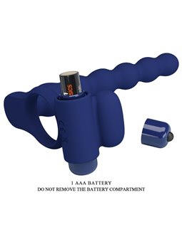Pretty Love - Ajmal Vibrating Ring With Plug Blue