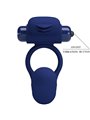 Pretty Love Ajmal - Anello Fallico Vibrante con Plug Anale Blu