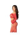 Leg Avenue - Crop Top + Stockings Red One Size