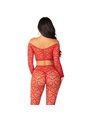 Leg Avenue - Crop Top + Stockings Red One Size