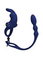 Pretty Love Ayad - Anello Fallico Vibrante con Plug Anale Blu