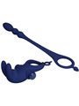 Pretty Love Ayad - Anello Fallico Vibrante con Plug Anale Blu