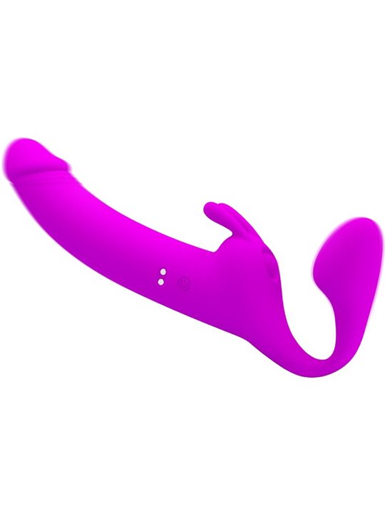 Pretty Love - Zanini Strapless Strap-On 10 Vibrations Purple