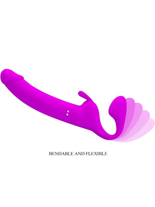 Pretty Love - Zanini Strapless Strap-On 10 Vibrations Purple