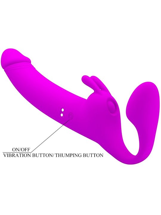 Pretty Love Zanini - Strapless Strap-On 10 Vibrazioni Viola