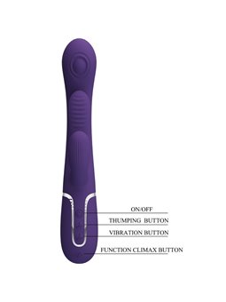 Pretty Love Shania - Vibratore Rabbit Triplo Multifunzione Viola
