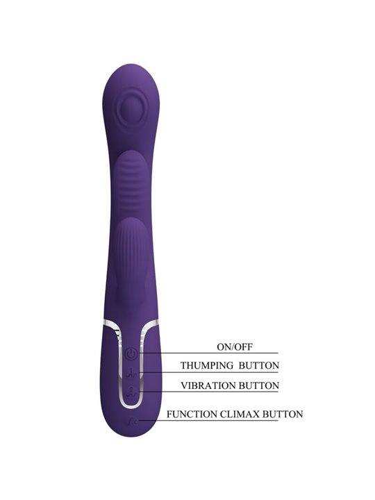 Pretty Love Shania - Vibratore Rabbit Triplo Multifunzione Viola