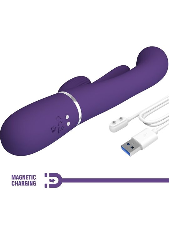 Pretty Love Shania - Vibratore Rabbit Triplo Multifunzione Viola