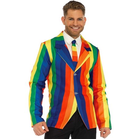 Leg Avenue - Giacca da Uomo + Cravatta Rainbow Taglia S