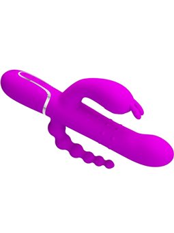 Pretty Love Cammy - Vibratore Rabbit Triplo Multifunzione 4 in 1 Rosa