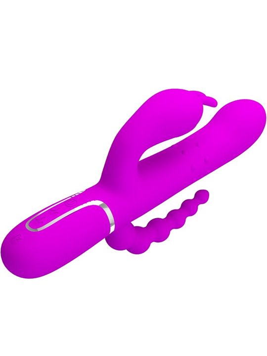 Pretty Love Cammy - Vibratore Rabbit Triplo Multifunzione 4 in 1 Rosa