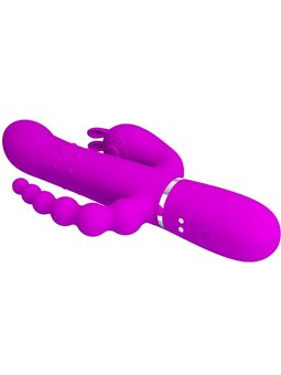 Pretty Love Cammy - Vibratore Rabbit Triplo Multifunzione 4 in 1 Rosa