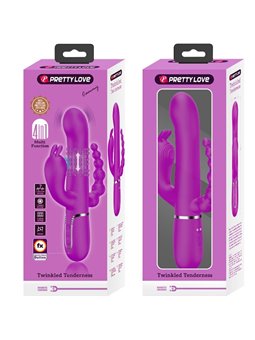 Pretty Love Cammy - Vibratore Rabbit Triplo Multifunzione 4 in 1 Rosa