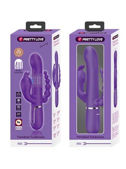 Pretty Love Cammy - Vibratore Rabbit Triplo Multifunzione 4 in 1 Viola