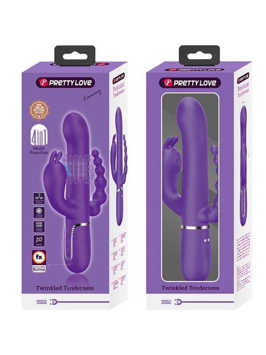 Pretty Love Cammy - Vibratore Rabbit Triplo Multifunzione 4 in 1 Viola