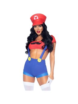Leg Avenue - Sexy Costume Mario Bros Red/Blue S