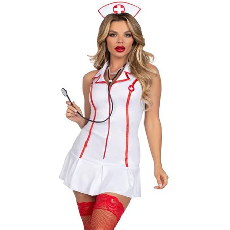 Leg Avenue - Costume da Capo Infermiera Bianco S/M