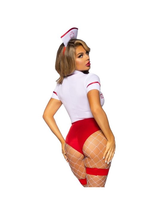 Leg Avenue - Costume da Infermiera Sexy Rosso/Bianco S