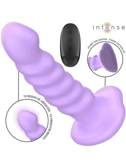 Intense - Brenda Vibrator Size M Spiral Design 10 Vibrations Purple Remote Control