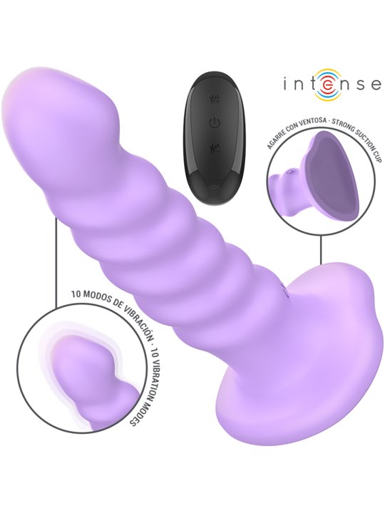 Intense - Brenda Vibrator Size M Spiral Design 10 Vibrations Purple Remote Control