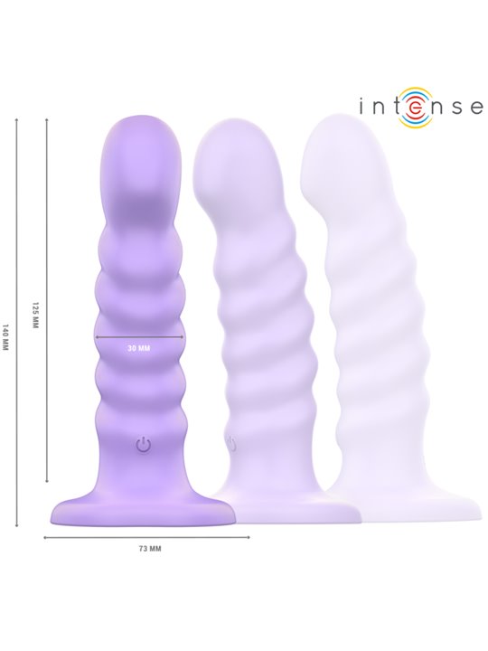 Intense - Brenda Vibrator Size M Spiral Design 10 Vibrations Purple Remote Control