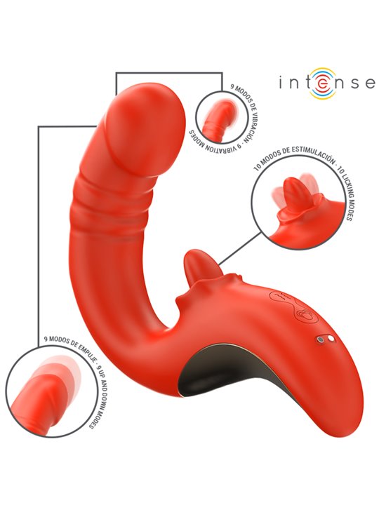 Intense Paulina - Vibratore e Stimolatore a Forma di U Rosso