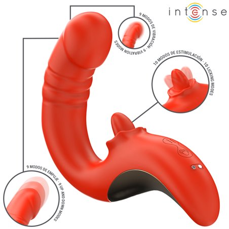 Intense Paulina - Vibratore e Stimolatore a Forma di U Rosso