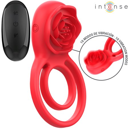 Intense Gail - Rosa Stimolante 10 Vibrazioni Rosso con Telecomando