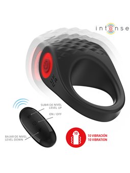 Intense - Clover Vibrator Penis Ring 10 Vibrations Black