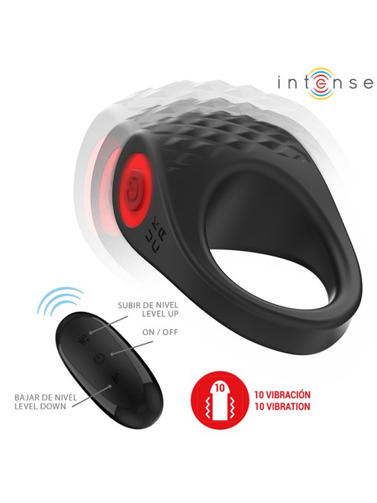 Intense - Clover Vibrator Penis Ring 10 Vibrations Black