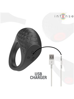 Intense - Clover Vibrator Penis Ring 10 Vibrations Black