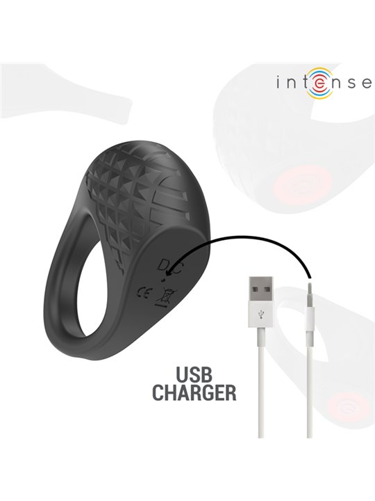 Intense - Clover Vibrator Penis Ring 10 Vibrations Black