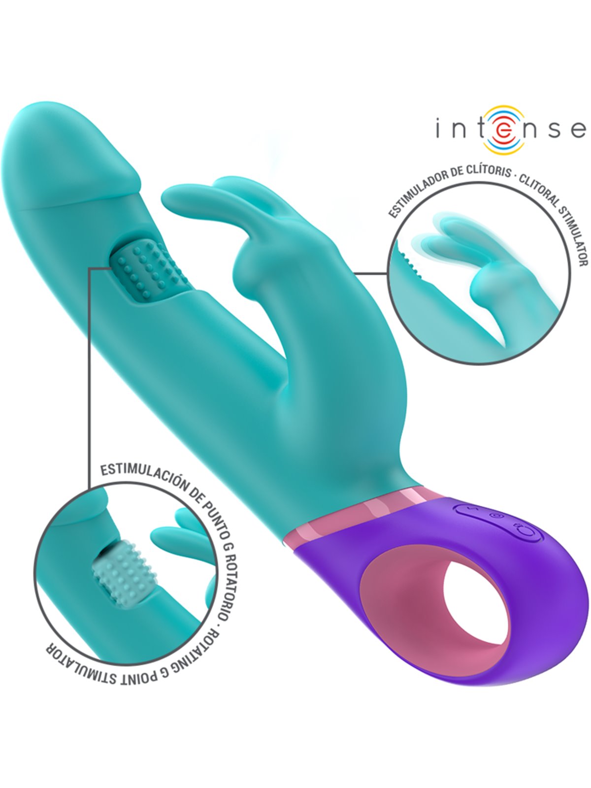 Intense - Monica Rabbit Vibrator With Rotating G-Spot Stimulator Blue