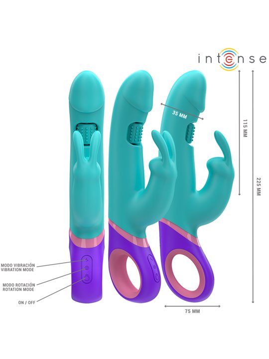 Intense - Monica Rabbit Vibrator With Rotating G-Spot Stimulator Blue