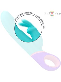 Intense Monica - Vibratore Rabbit con Stimolatore Punto G Rotante Blu